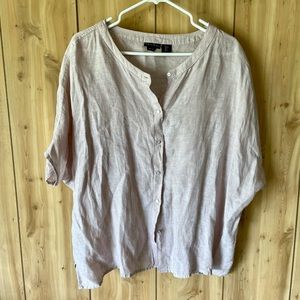 NWOT Tahari short sleeve linen blouse